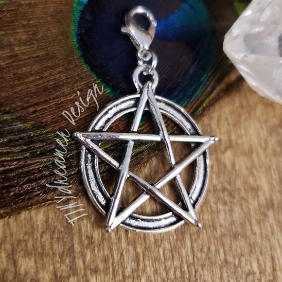 5/$25 Large Pentagram Charm for Bracelet~Zipper~Bag~Wiccan~Witch~Occult~Gothic~ - Picture 7 of 9